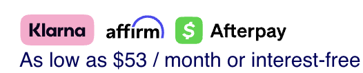 Klarna, Affirm, Afterpay. Available payment plan options